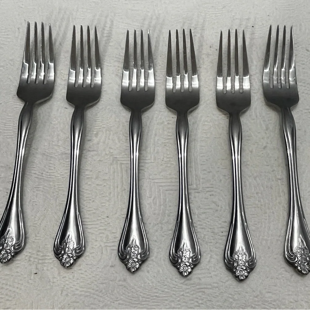 Oneida boutonnière Elegant Stainless Steel Salad Fork Set of 6